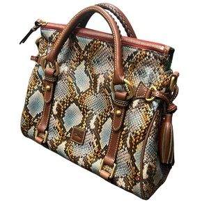 Dooney & Bourke Florentine leather satchel handbag small purse brown handbag